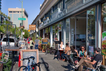 People chilling in Uptown, Oakland